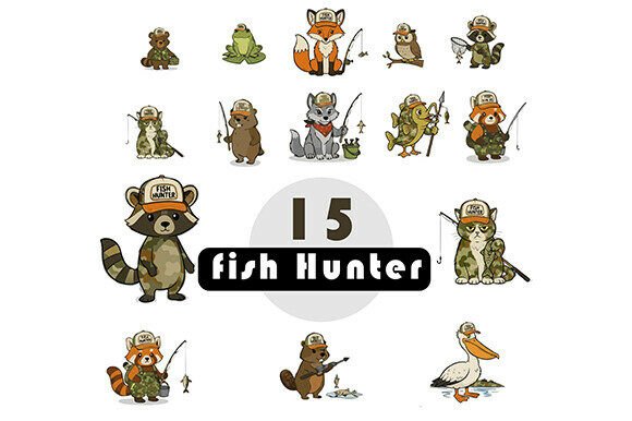 15 Fish Hunter Easter Design