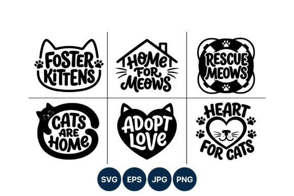 Cat Adoption Calligraphy with Paw Prints