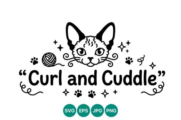 Curled Cat Face Yarn Curl and Cuddle