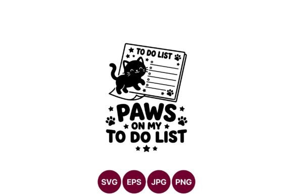 Cute Cat Paws to Do List SVG