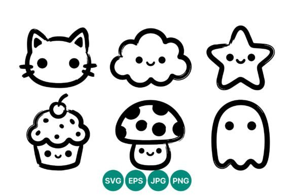 Cute Kawaii Cat Cloud Star Cupcake