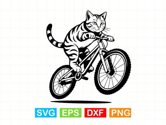 Cycling Cat T-Shirt: Cat Riding Bicycle