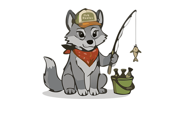 Fox Fish Hunter Easter Design