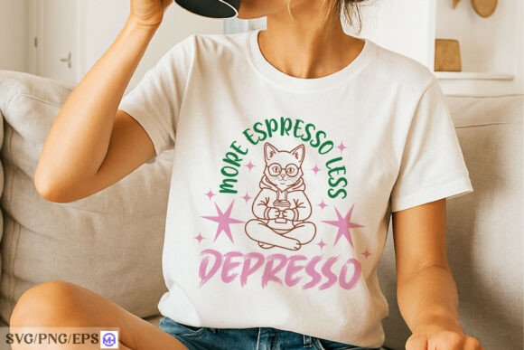 Funny Cat Coffee Espresso Hand-drawn SVG