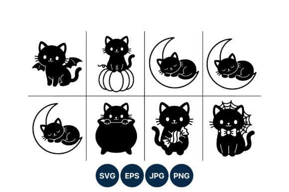 Halloween Cat Silhouette Vector Art