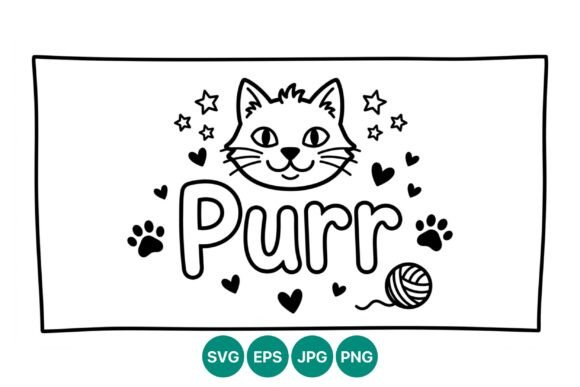 Purr Cat Face Vector Art