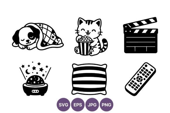 Sleeping Puppy and Kitten Movie Icons
