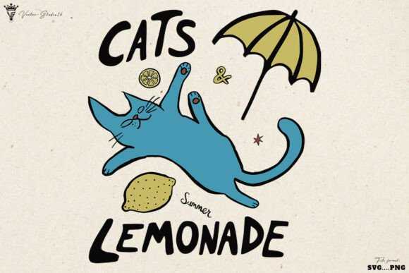 Summer Cats and Lemonade SVG PNG