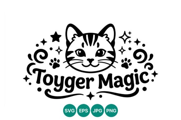 Toyger Magic Cat Line Art