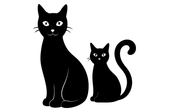 Two Black Cat Silhouettes